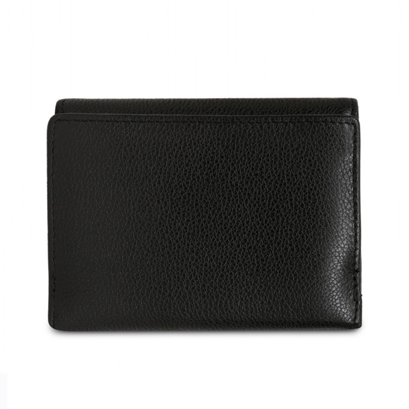 HEXAGONA Γυναικείο πορτοφόλι δερμάτινο μαύρο με εξωτερική κερματοθήκη HUE59V