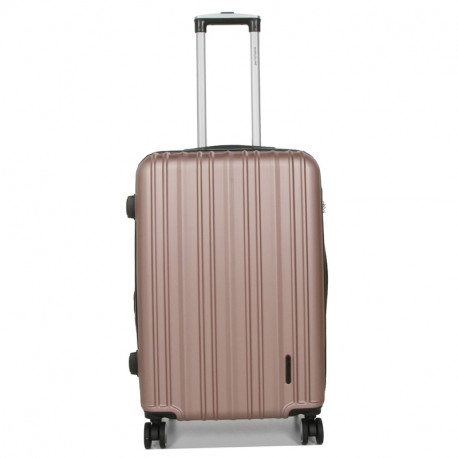 Βαλίτσα μεσαία ρόζ ABS & Polycarbon με τέσσερις ρόδες NXR39Z