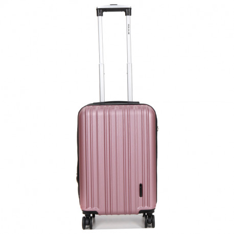 Βαλίτσα - Χειραποσκευή καμπίνας ρόζ ABS & Polycarbon με τέσσερις ρόδες VZ6KV89