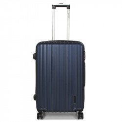 Βαλίτσα μεσαία μπλέ ABS & Polycarbon με τέσσερις ρόδες 8AVWW2