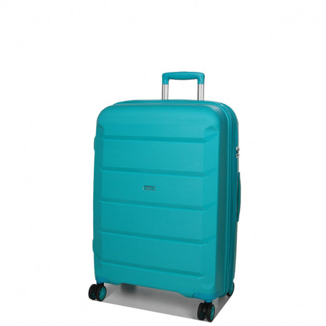 AIRTEX Βαλίτσα μεγάλη πράσινη Polypropylene με τέσσερις ρόδες και αδιάρρηκτο φερμουάρ H3SQG79