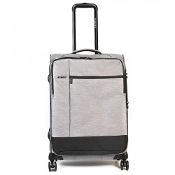 Μεσαία βαλίτσα Airtex από αδιάβροχο γκρί ανοιχτό ύφασμα με 4 ρόδες και αδιάρρηκτο φερμουάρ 3QNJE33
