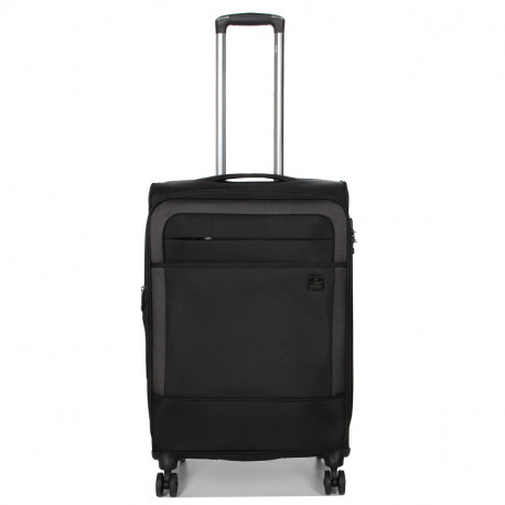 Μεσαία βαλίτσα Airtex από αδιάβροχο μαύρο ύφασμα με 4 ρόδες και αδιάρρηκτο φερμουάρ ATS88GH