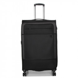 Μεγάλη βαλίτσα Airtex από  μαύρο ύφασμα με 4 ρόδες και αδιάρρηκτο φερμουάρ ATS99FT