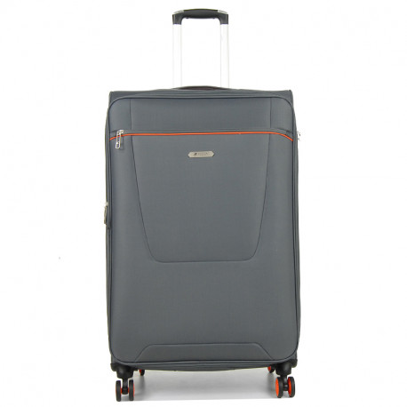 Μεγάλη βαλίτσα Airtex από αδιάβροχο γκρί ύφασμα με 4 ρόδες και αδιάρρηκτο φερμουάρ 6MIM06
