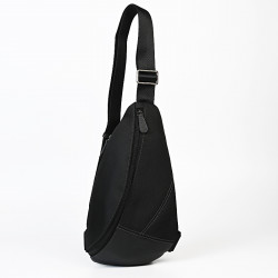 Τσάντα body (στήθους) ύφασμα με δέρμα Francinel σε μαύρο χρώμα ASF56KL