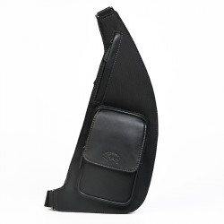 Τσάντα body (στήθους) μαύρη Francinel, από ύφασμα σε συνδυασμό με δέρμα 8RXE83