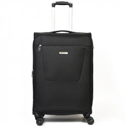 Μεσαία βαλίτσα Airtex από αδιάβροχο μαύρο ύφασμα με 4 ρόδες και αδιάρρηκτο φερμουάρ 3MIM03