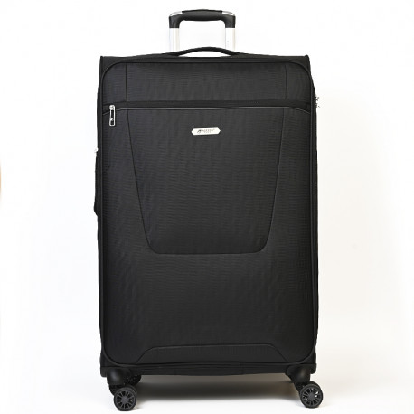 Μεγάλη βαλίτσα Airtex από αδιάβροχο μαύρο ύφασμα με 4 ρόδες και αδιάρρηκτο φερμουάρ 5MIM05