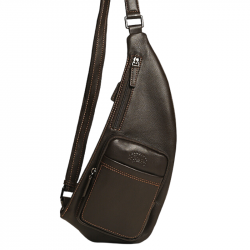 Τσάντα body Francinel σε καφέ δέρμα RQF3V54