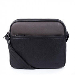 Ανδρική τσάντα χιαστί δερμάτινη σε μαύρο / πούρο με θήκη για iPad 11” COD06SD