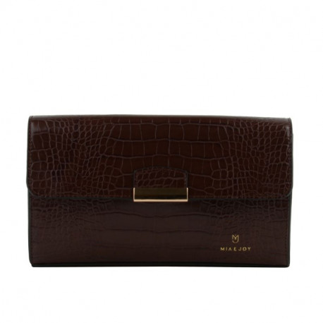 Τσάντα clutch & ώμου σε καφέ χρώμα MIA&JOY YN7HH97