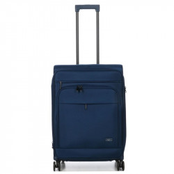 Μεσαία βαλίτσα Airtex από αδιάβροχο μπλέ ύφασμα με 4 ρόδες και αδιάρρηκτο φερμουάρ BLNL591