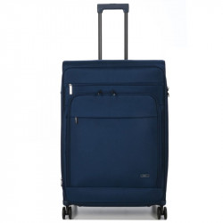 Μεγάλη βαλίτσα Airtex από αδιάβροχο μπλέ ύφασμα με 4 ρόδες και αδιάρρηκτο φερμουάρ FG6MX94