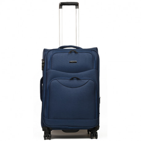 Μεσαία βαλίτσα από μπλέ ύφασμα Airplus με 4 ρόδες XBZV52