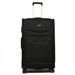 Μεγάλη βαλίτσα από μαύρο ύφασμα Airplus με 4 ρόδες LUF2T81