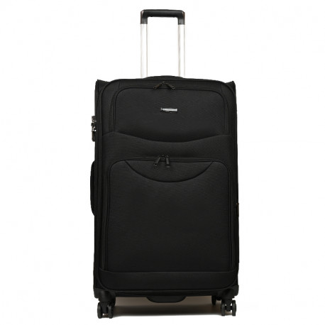Μεγάλη βαλίτσα από μαύρο ύφασμα Airplus με 4 ρόδες LUF2T81