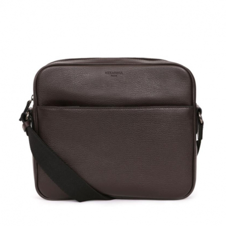 Τσάντα ταχυδρόμου σε καφέ δέρμα βούβαλου με θήκη για iPad 24RAR170