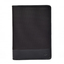 Πορτοφόλι ανδρικό 10,5x15 εκ. όρθιο με προστασία RFID σε μαύρο ύφασμα με δέρμα Francinel 27WSD262