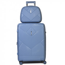 Σετ βαλίτσα μεσαία και Beauty case σε σιέλ χρώμα Airtex 27LBL53M