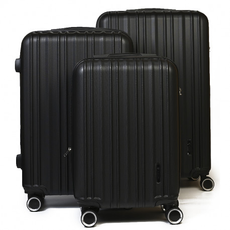 Σετ βαλίτσες 3 τεμαχίων σε μαύρο από ABS & Polycarbon 27BLA52S