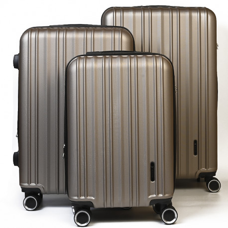 Σετ βαλίτσες 3 τεμαχίων σε σαμπάνι από ABS & Polycarbon 27CHA52