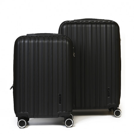 Σετ βαλίτσες 2 τεμαχίων καμπίνας & μεσαία σε μαύρο από ABS & Polycarbon 27SMBL