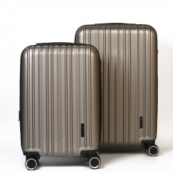 Σετ βαλίτσες 2 τεμαχίων καμπίνας & μεσαία σε σαμπάνι από ABS & Polycarbon CHA275