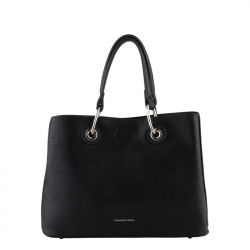 Τσάντα χειρός τριθέσια μαύρη Francinel σε μεσαίο μέγεθος 28RDVZ905