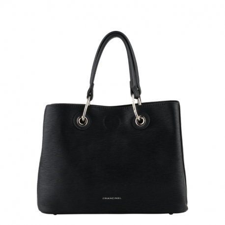 Τσάντα χειρός τριθέσια μαύρη Francinel σε μεσαίο μέγεθος 28RDVZ905