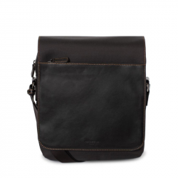 Τσάντα όρθια με θήκη για Ipad σε καφέ ύφασμα με δέρμα Hexagona GG9VNYE