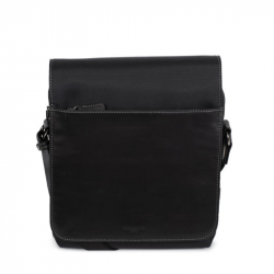Τσάντα όρθια με θήκη για Ipad σε μαύρο ύφασμα με δέρμα Hexagona ZSV3DWT