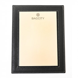BagCity Βάση με κορνίζα Α5 Συνταγολογίου-Μπλόκ-Σημειώσεων σε γκρί δέρμα NOR07GR