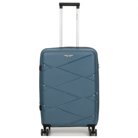 Βαλίτσα μεσαία μπλέ Polypropylene με τέσσερις ρόδες και αδιάρρηκτο φερμουάρ 298MAR82