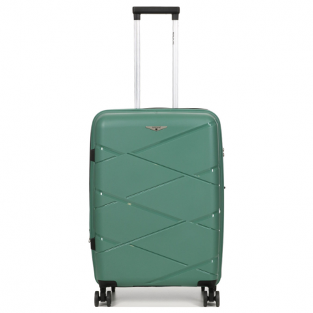 Βαλίτσα μεσαία πράσινη Polypropylene με τέσσερις ρόδες και αδιάρρηκτο φερμουάρ 29PRA882