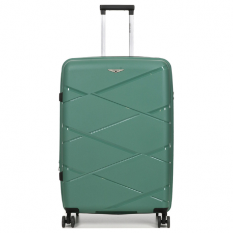 Βαλίτσα μεγάλη πράσινη Polypropylene με τέσσερις ρόδες και αδιάρρηκτο φερμουάρ 29VER883