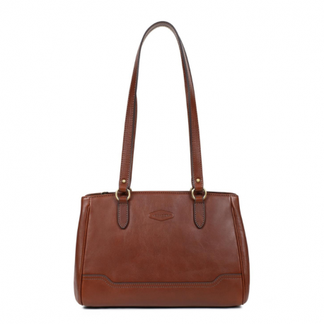 Τσάντα ώμου σε καφέ δέρμα 29MAR311