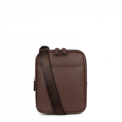 Διθέσια τσάντα χιαστί σε καφέ δέρμα 284KAF72