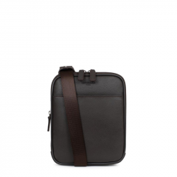 Διθέσια τσάντα χιαστί σε καφέ σκούρο δέρμα 284KAF72