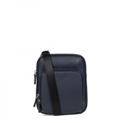 Τσάντα χιαστί σε μπλε δέρμα 294AZU82