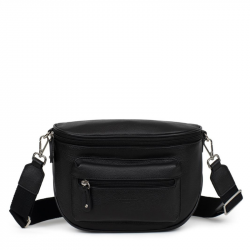 Τσάντα μέσης/χιαστί σε μαύρο δέρμα 298BHG50