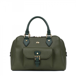 Τσάντα χειρός τριθέσια 28x19 σε χακί χρώμα 299KAK73