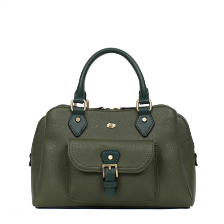 Τσάντα χειρός τριθέσια 28x19 σε χακί χρώμα 299KAK73