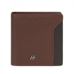 DANIEL HECHTER Ανδρικό πορτοφόλι μικρό 10X10,5 με προστασία RFID σε καφέ δέρμα 29NOI527
