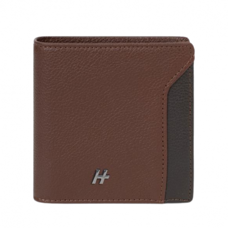DANIEL HECHTER Ανδρικό πορτοφόλι μικρό 10X10,5 με προστασία RFID σε καφέ δέρμα 29NOI527
