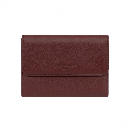 HEXAGONA Γυναικείο πορτοφόλι μεσαίο με κούμπωμα σε μπορντό δέρμα BVY243NY