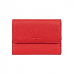 HEXAGONA Γυναικείο πορτοφόλι μεσαίο με κούμπωμα σε κόκκινο ανοιχτό δέρμα FGA245DA