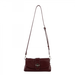 Τσάντα χιαστί τριθέσια από μπορντό δέρμα 300NOI32