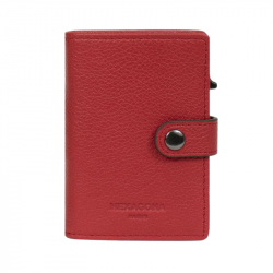 Καρτοθήκη με μηχανισμό slide και προστασία Rfid σε κόκκινο σκούρο δέρμα 29NBL471