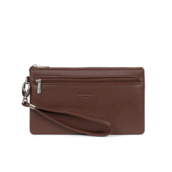 Γυναικείο πορτοφόλι σε καφέ δέρμα 230KAF747